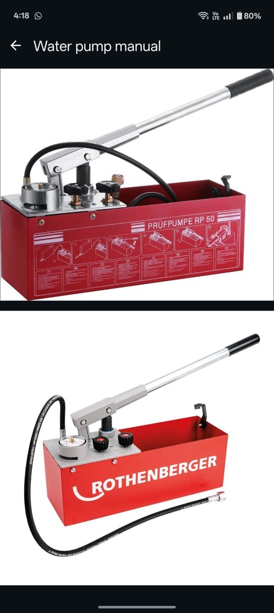 Hydrostatic Pressure Test Pump