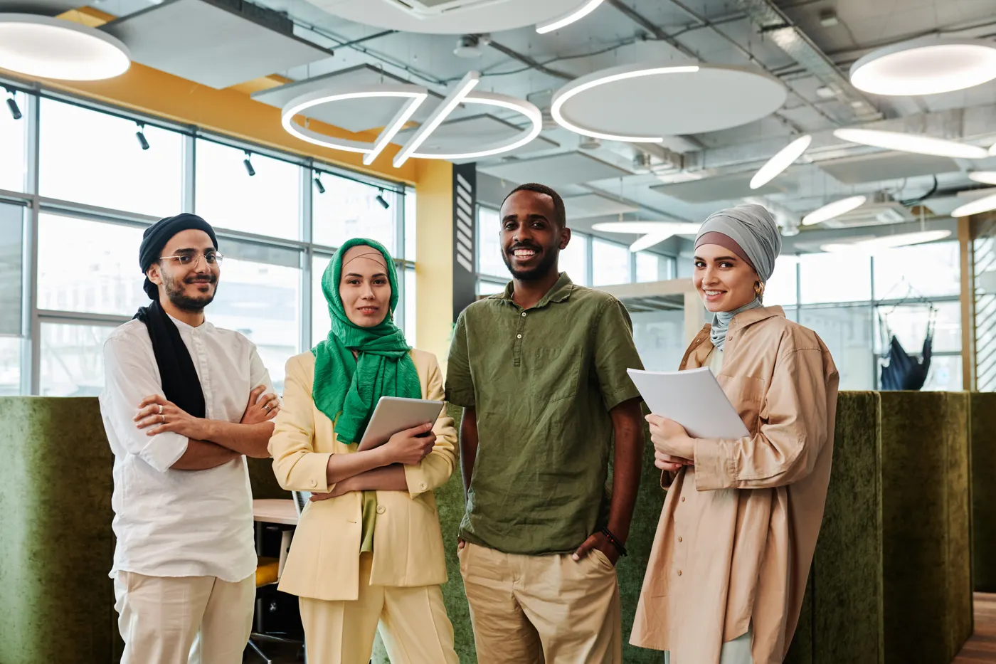 Illustrative stock photograph of a professional team in an office